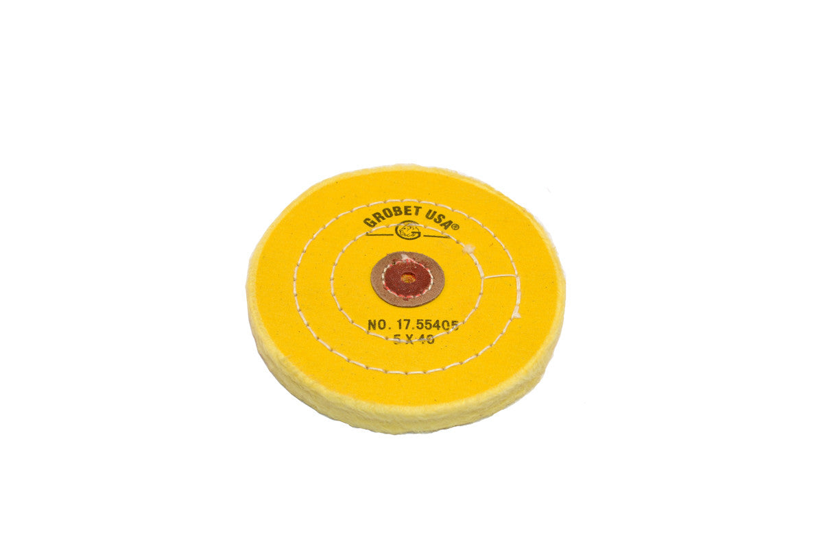 Yellow Chemkote Buff, 5″ x 40 Ply - Leather Center