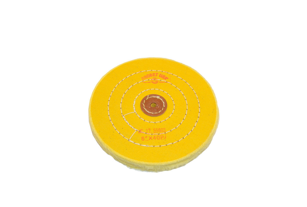 Yellow Chemkote Buff, 6″ x 40 Ply - Leather Center