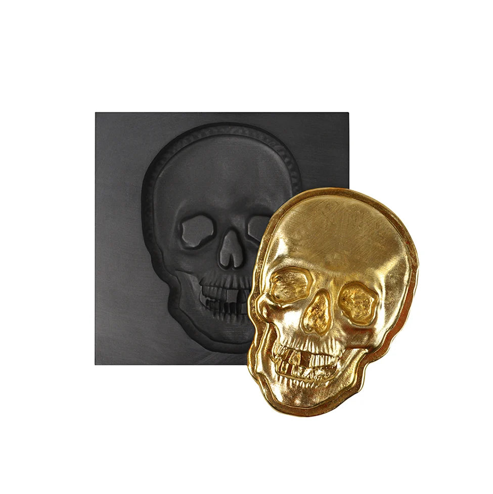 Pequeño - Molde de grafito 3D para lingotes con forma de calavera