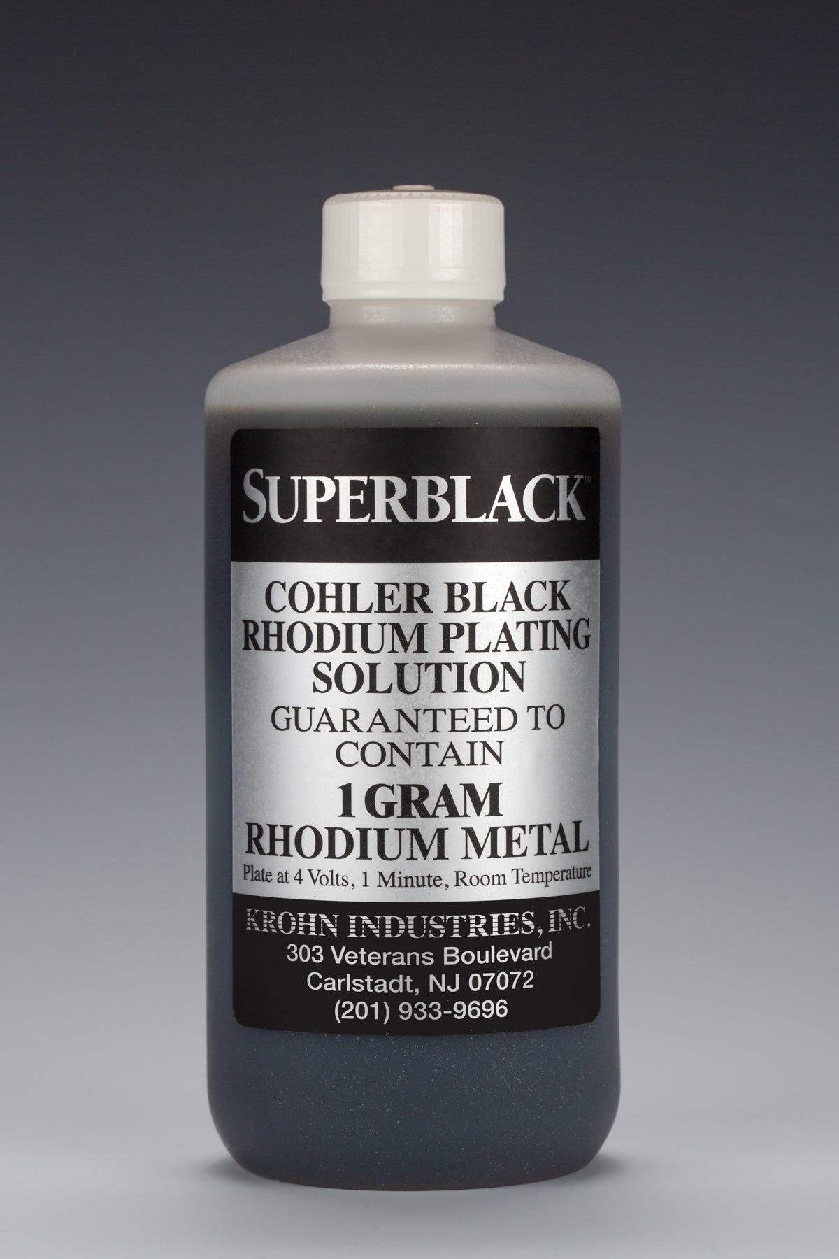 Cohler SUPERBLACK® Black Rhodium Plating Solution, 1 Gram