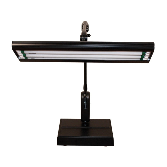 Dazor 3 Tube Fluorescent Light Desk-Type Lamp - Black, 110V with 33" Reach
