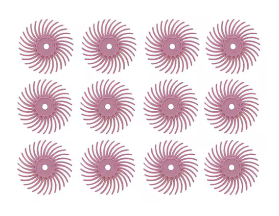 Juego de 12 discos radiales de micrones 3M de piedra pómez rosa de 9/16"