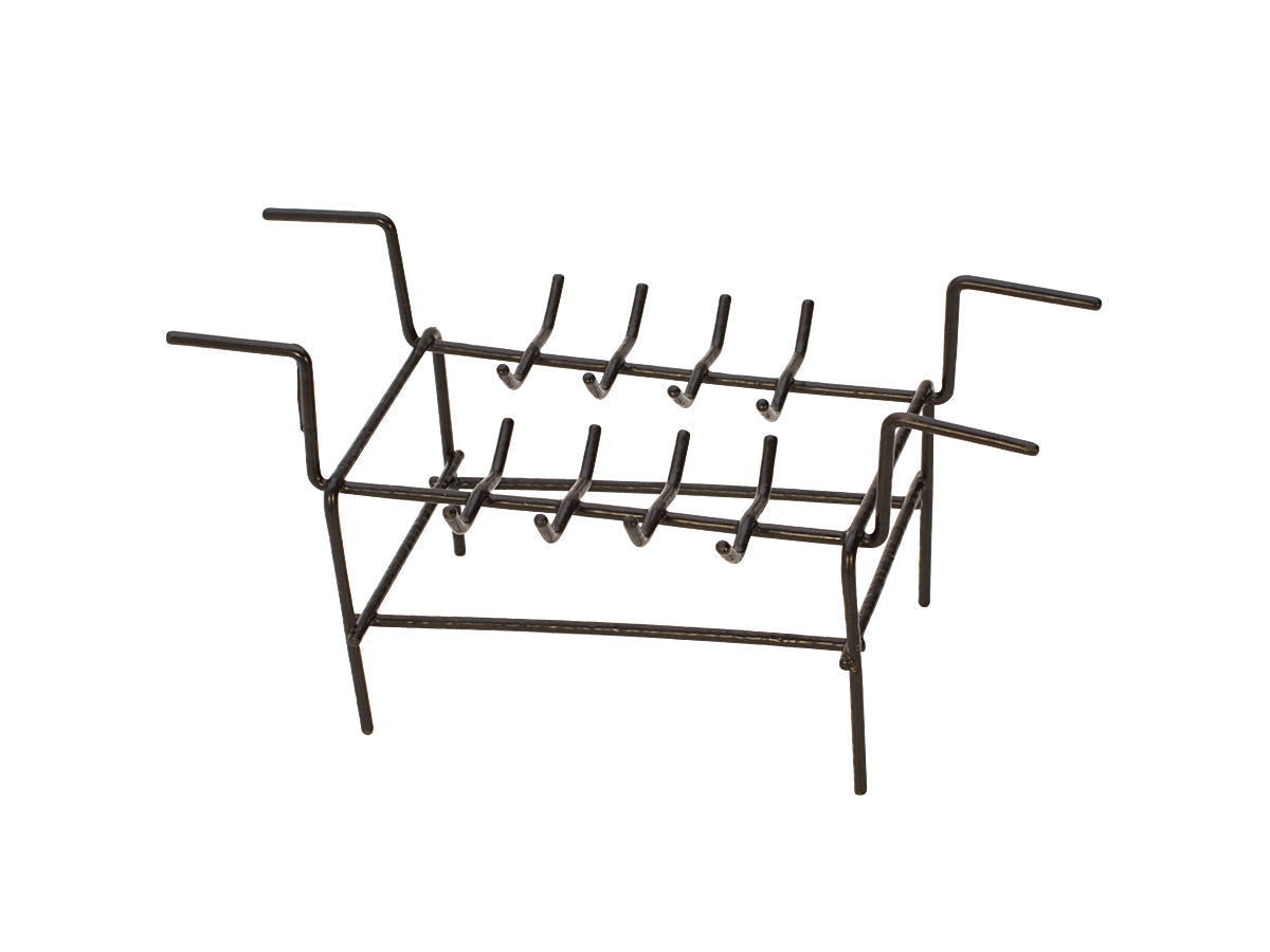 Standing Cleaning Rack with 16 rings, heavy PVC coating, double-sided arms for ultrasonic cleaning.