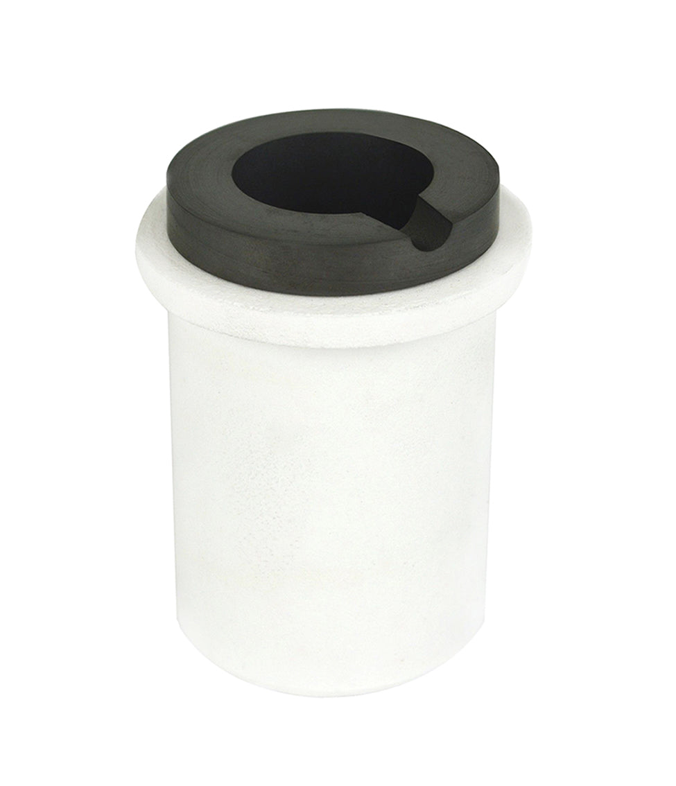 2 Kg Graphite Ceramic Induction Crucible with high-density graphite core and ceramic shield for induction heating and thermal shock resistance