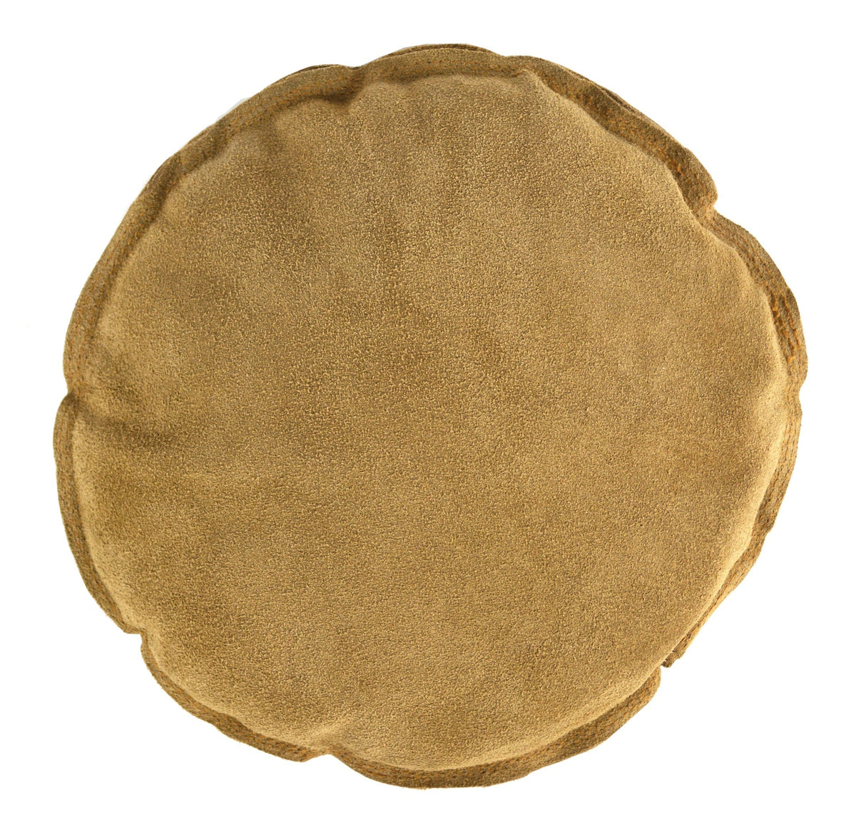 10-inch round leather sandbag with suede exterior for metalworking stability