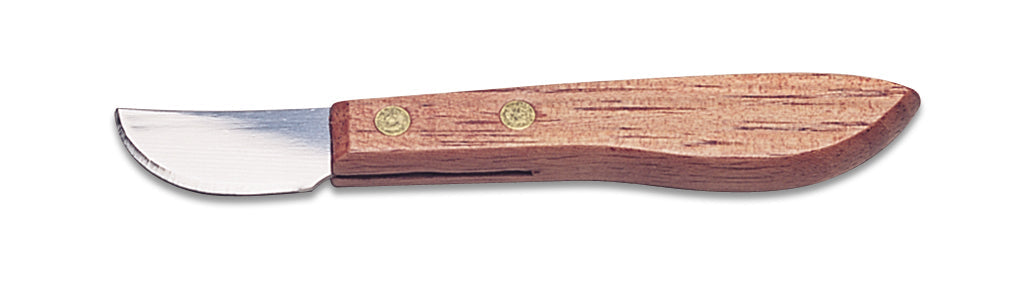 5-1/4" Deluxe Bench Knife with riveted wooden handle and tempered precision blade for watch case opening