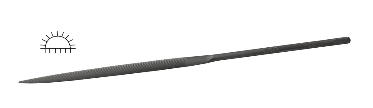 Lima de aguja media caña Glardon™ Vallorbe Swiss de 6-1/4", corte 1 medio/grueso - LA2402