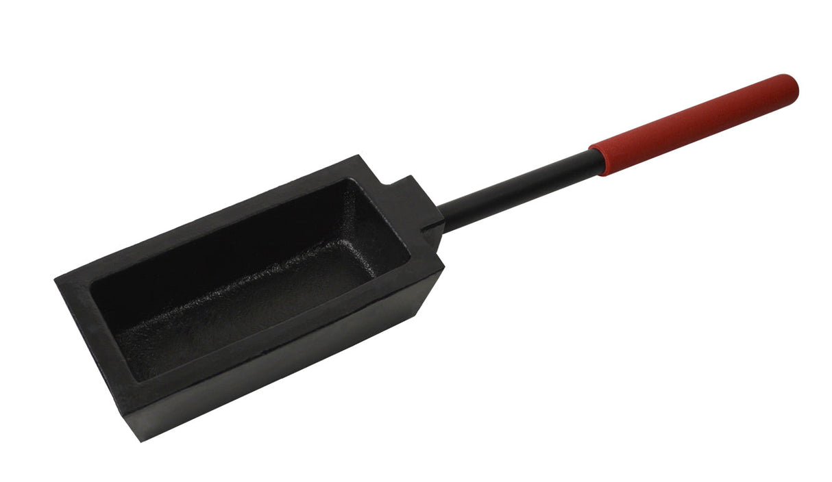 275 T. oz Open Cast Iron Ingot Mold w/ Long Handle by PMC Supplies