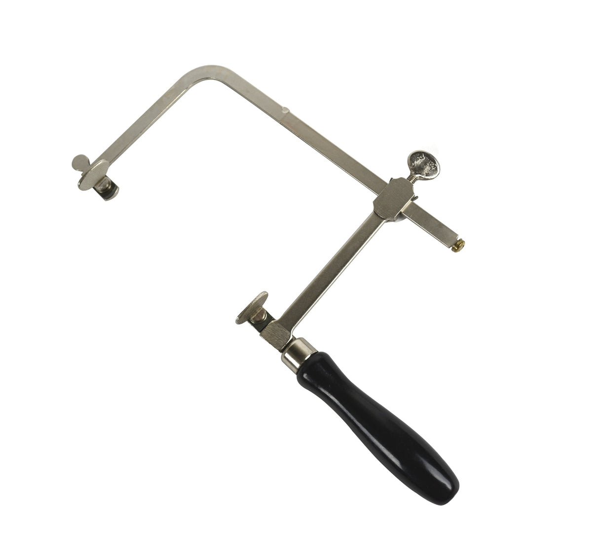 4-inch German style economy adjustable saw frame with black handle and hardened steel construction for precise cutting