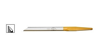 Grobet High-Speed Steel Onglette Graver No. 3 precision engraving tool with yellow color coding