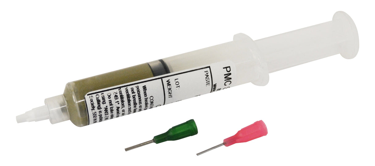1/4 oz tube of SS70 medium silver soldering paste with precision needle tips for jewelry soldering