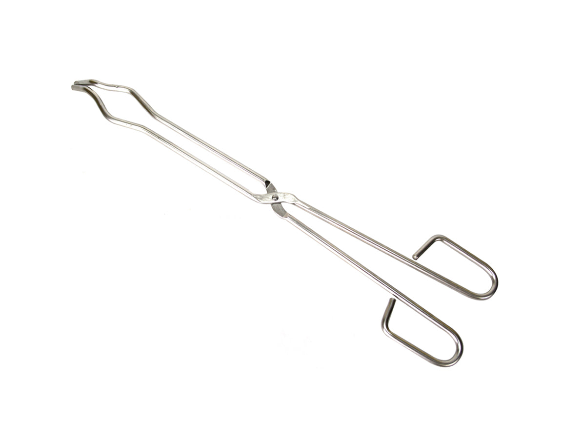 12-1/2 inch Beaker Flask Crucible Tongs with grooved tips for secure high-temperature crucible handling