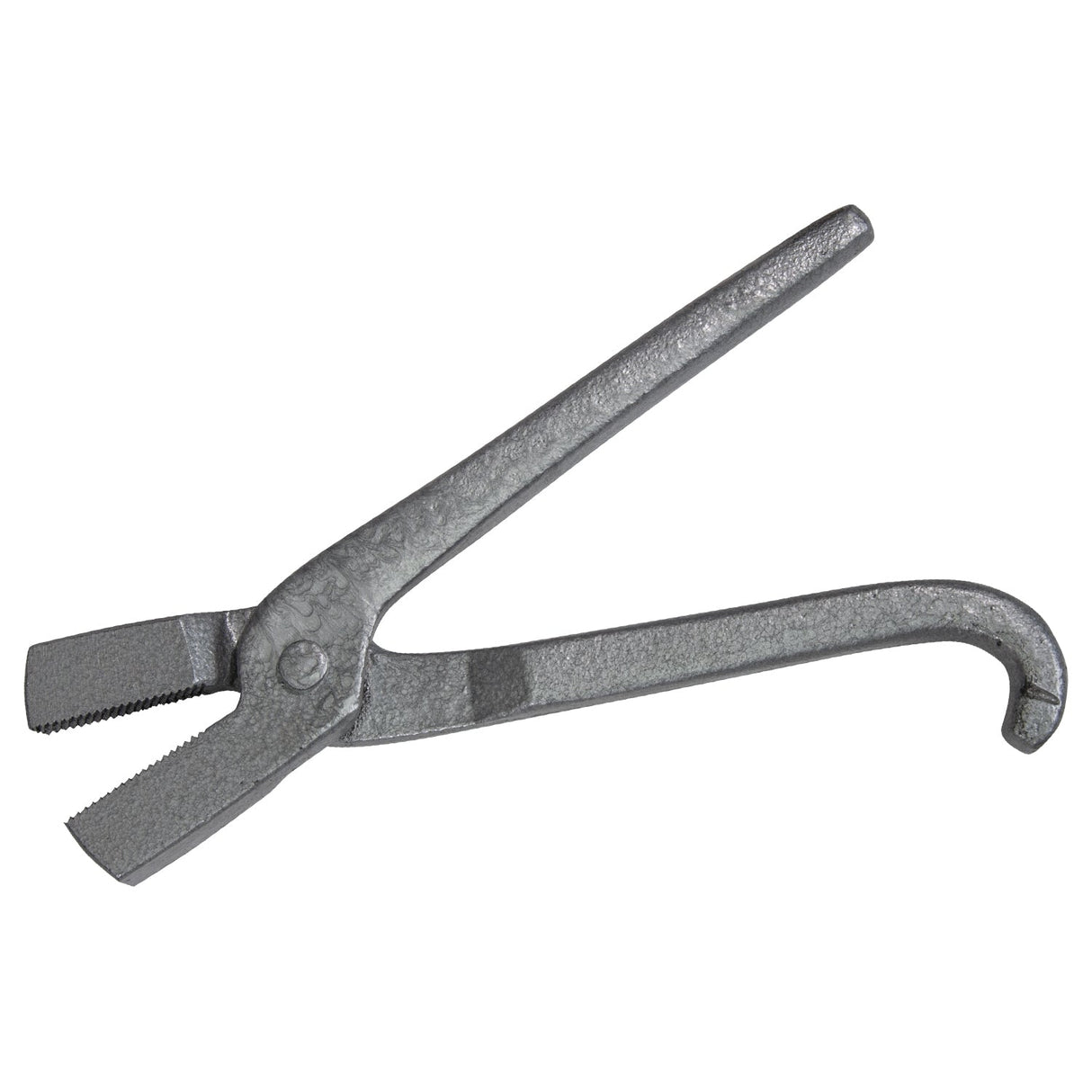 8-inch serrated wire draw tongs with ergonomic handles for precise metalworking grip