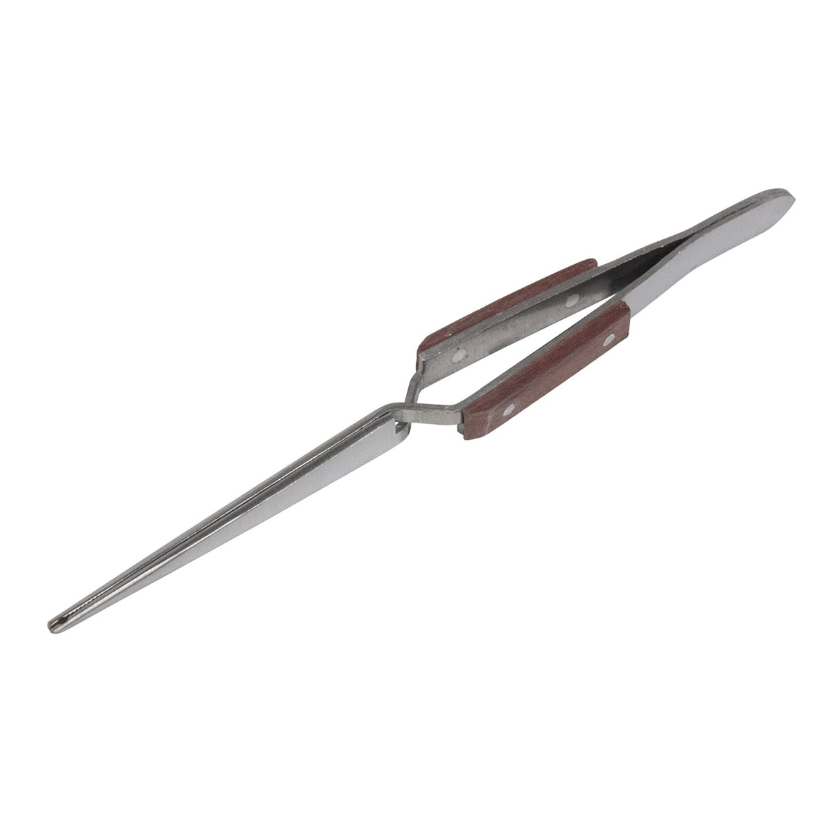 6-1/2" fiber tweezers with heat-resistant grips for precise wire holding and soldering tasks