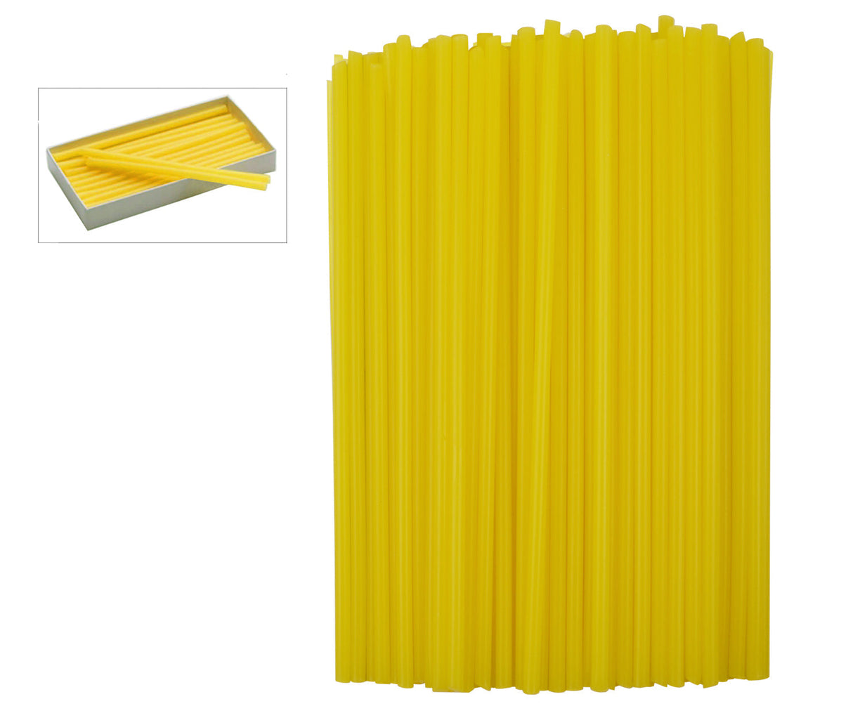 8 oz box of 6 gauge yellow sprue wax sticks for investment casting
