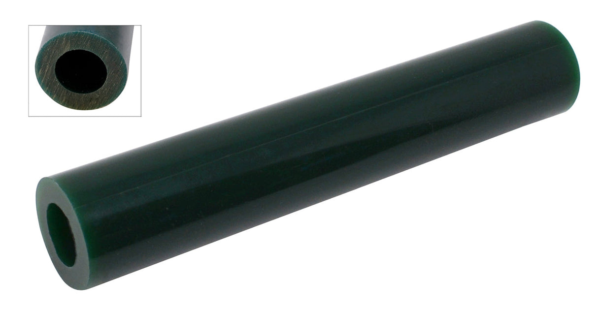 Dark green wax ring tube with large round center hole for jewelry carving and ring making