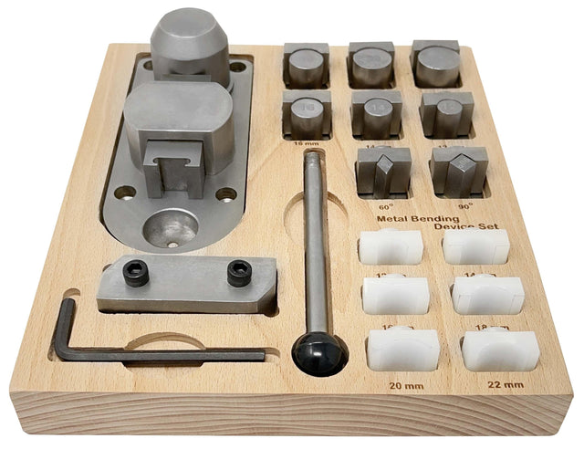 Deluxe Ring Bender Tool with nylon dies and wood base for precise jewelry bending and crafting rings