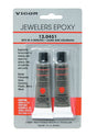 Vigor Jeweler's 2-Part Epoxy Resin and Hardener in twin tubes for clear, fast-curing, strong bonds on metal, plastic, ceramic, glass, and wood.