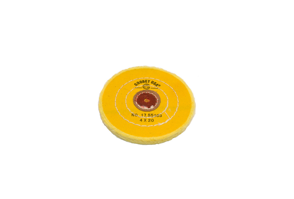Yellow Chemkote Buff, 4″ x 20 Ply - Leather Center
