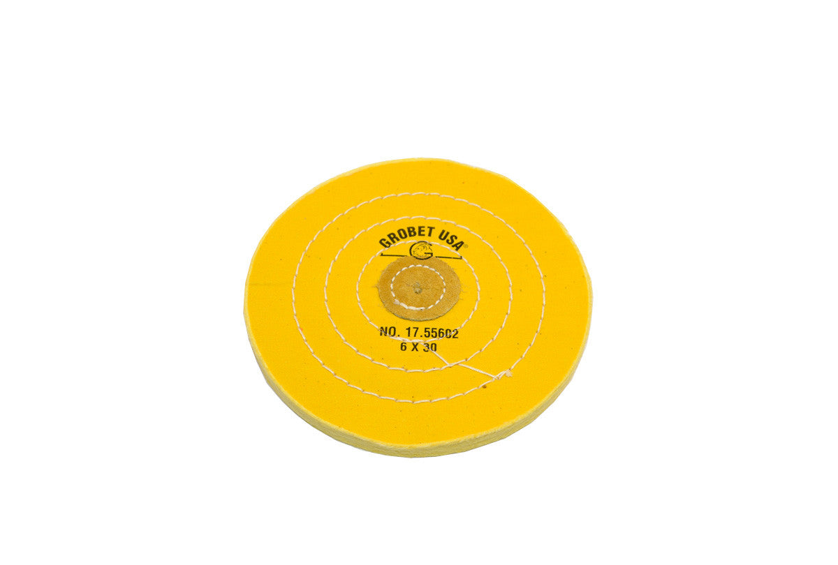 Yellow Chemkote Buff, 6″ x 30 Ply - Leather Center