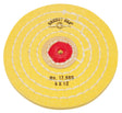 Knife-edge stitched yellow Chemkote muslin buff 4 inch 12 ply polishing pad