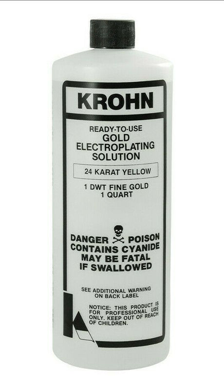 Krohn Gold Plating Solutions, Ready-to-Use, 1 QT