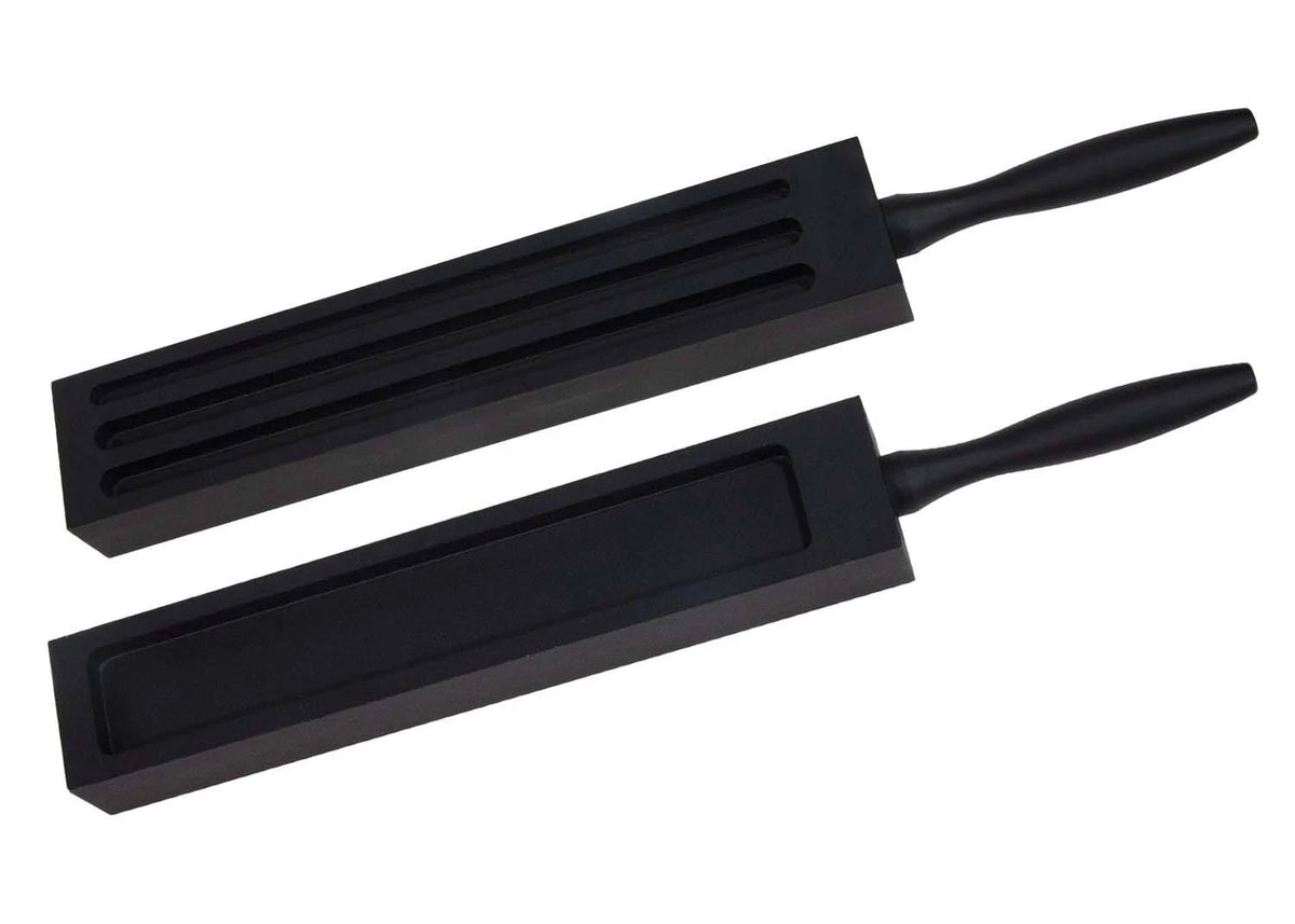 Molde para lingotes de hierro fundido de 5-11/16" con cavidad abierta, para alambres y placas de barra - Doble cara