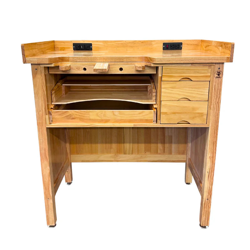 Deluxe Solid Wooden Jeweler’s Studio Work Bench with Power Outlets and USB Ports – Add On