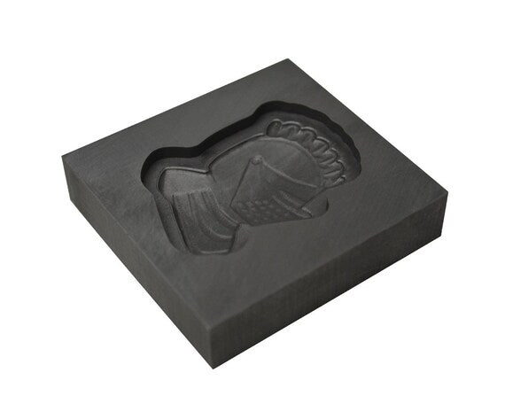 Pequeño - Molde de lingotes de grafito 3D para casco de caballero