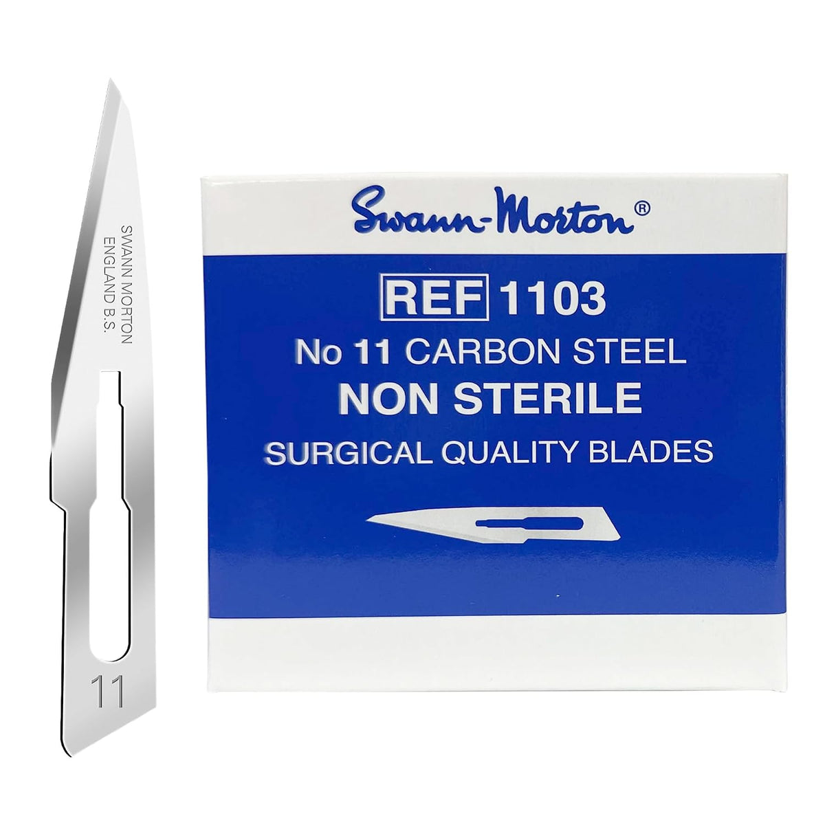 Cuchillas de corte de moldes Swann-Morton n.º 11 – Paquete de 100 unidades, acero al carbono