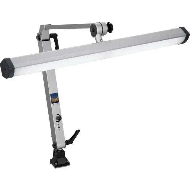 Arbe JFL-155LEB LED task lamp with 144 bright LEDs, dimmable silver finish and USB port for jewelers and precision work