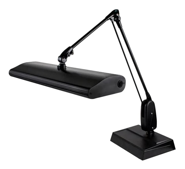 Dazor 3 Tube Fluorescent Light Desk-Type Lamp - Black, 110V with 33" Reach
