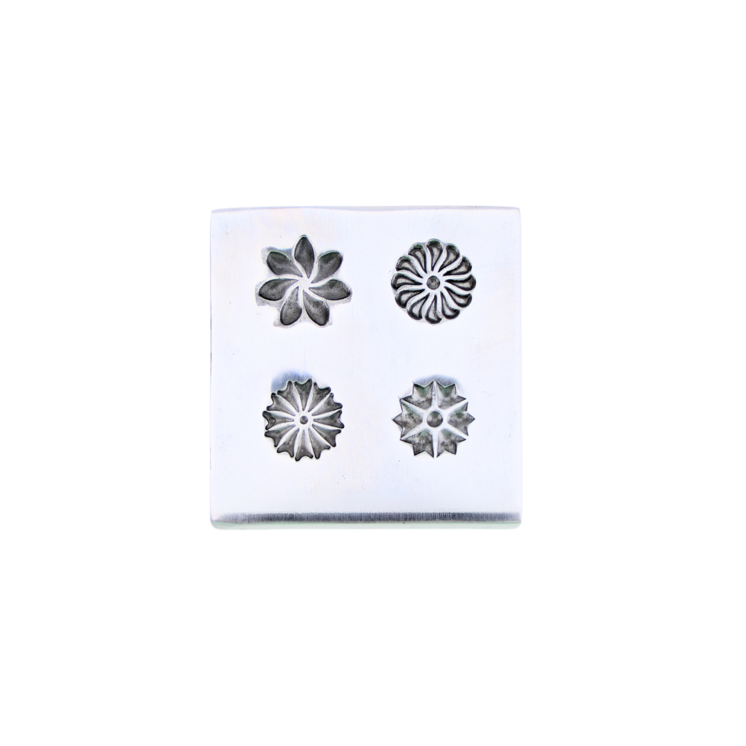 Shot Plate 4 Designs assorted shapes impression dies for jewelry making and metal clay crafts