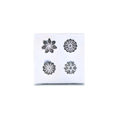 Shot Plate 4 Designs assorted shapes impression dies for jewelry making and metal clay crafts
