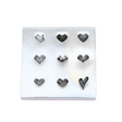 Shot Plate 9 Textured Heart Impressions Dies steel jewelry stamping tool with 9 heart designs