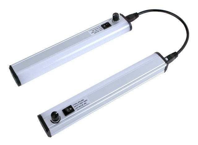 Arbe JPS-08D under-cabinet LED lamp with dimmer and multiple mounting options, ultra-bright 936 lumens industrial task light.