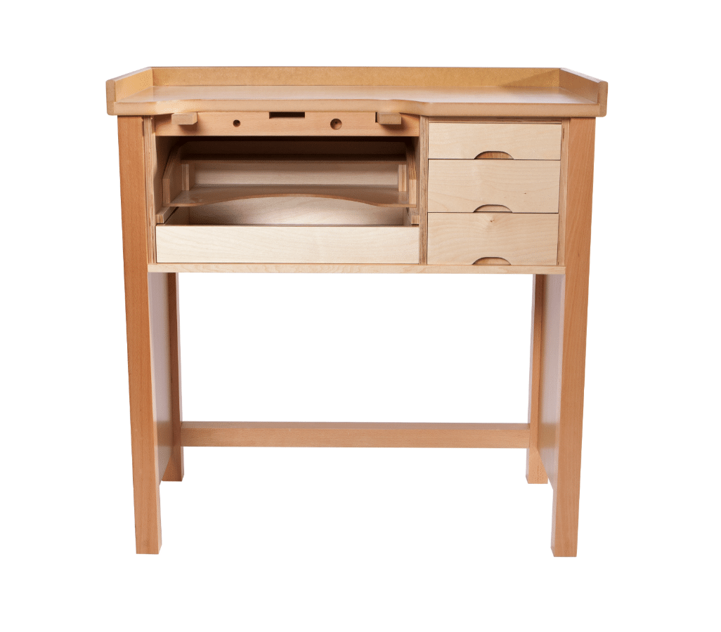MO-60 Jewelerƒ??s Workbench ƒ?? Compact Jewelry Bench with Drawers, Bench Pin & Slide-Out Tray
