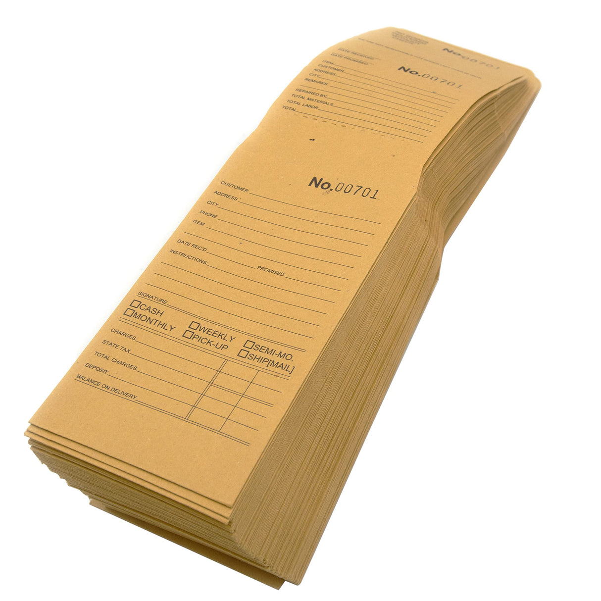Triple-Duty Printed Repair Envelopes – 3-Part Numbered Service Tags