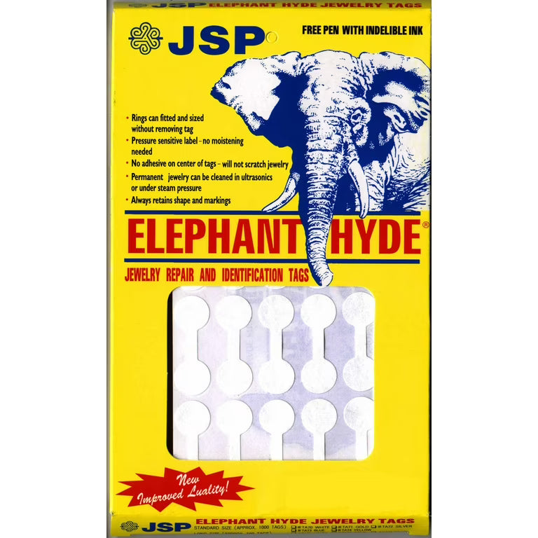 ELEPHANT HYDE TAGS WHITE REGULAR 1000 PCS