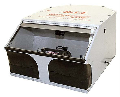 Arbe TEPM-09 enclosed table-top polishing machine with 1/2HP motor and built-in 600 CFM dust collector