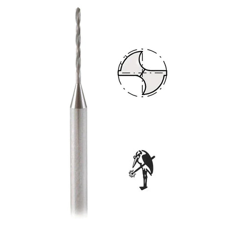 Busch Fig 77 Twist Drill bit made of tungsten vanadium with 3/32" shank for precise small hole drilling in crafts and jewelry.