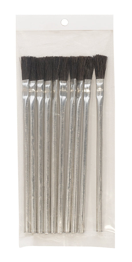 Pack of 12 utility multi-purpose flux brushes with natural bristles and metal handles for precise soldering and crafting applications