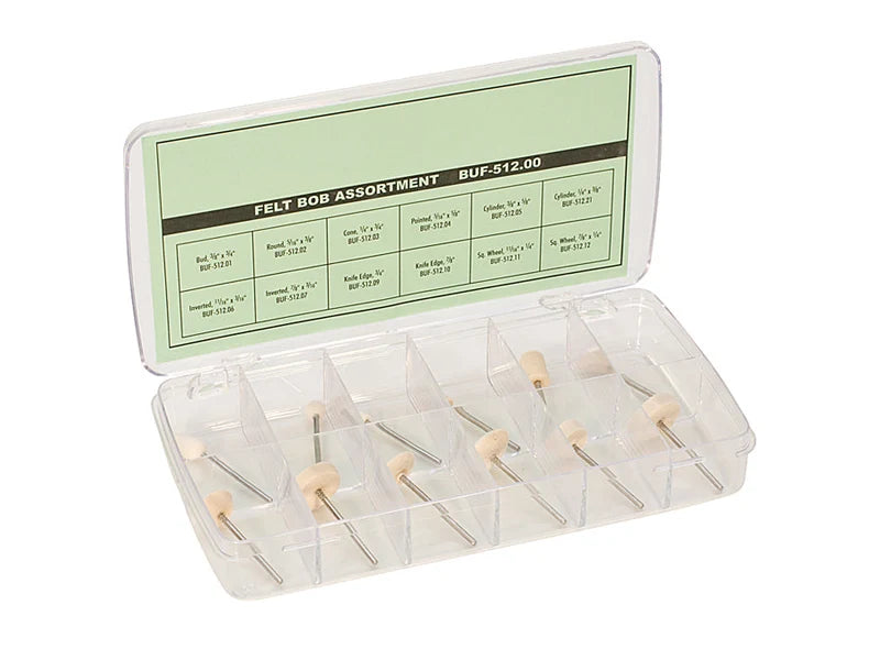 12-Piece Felt Bob Assortment with 3/32" Mandrels