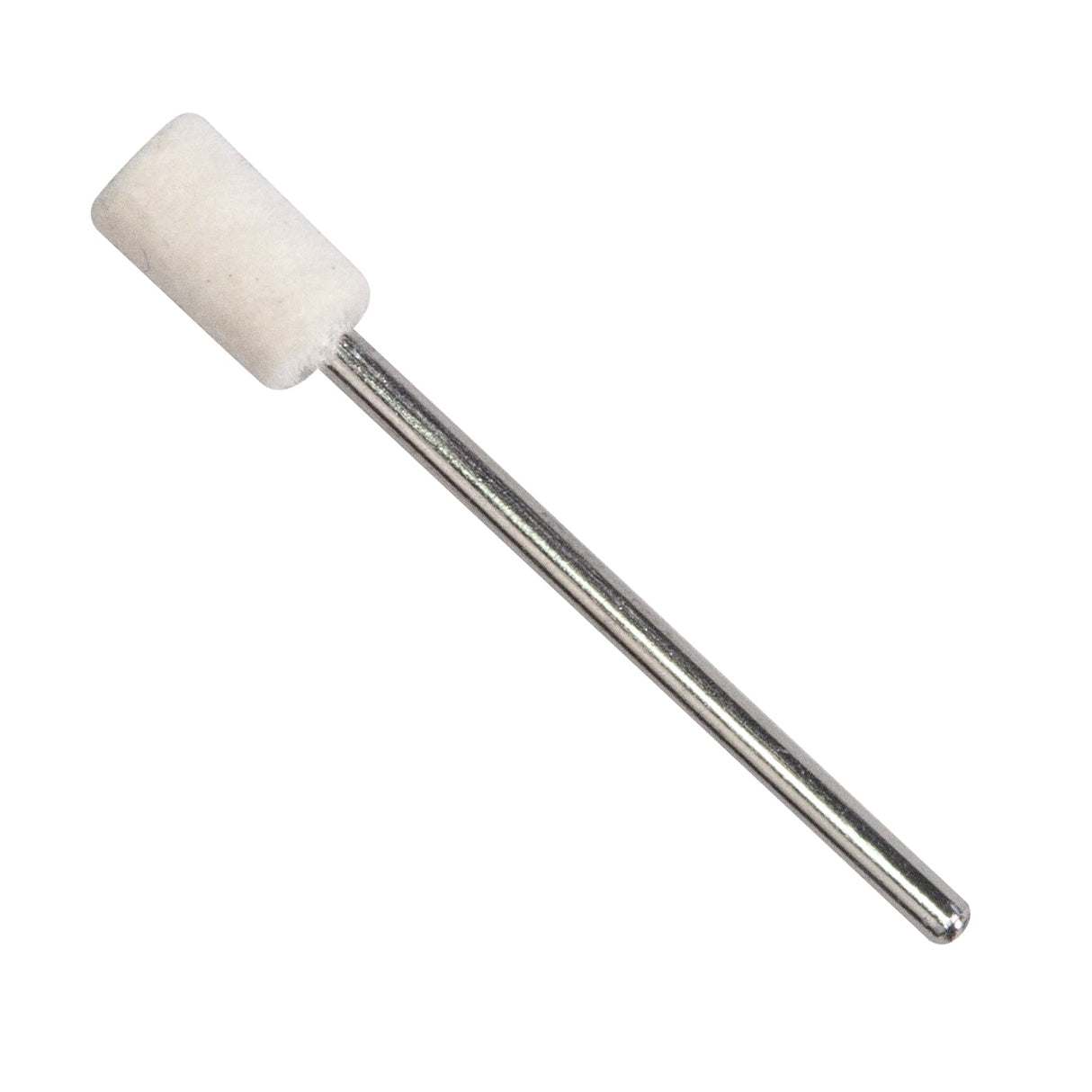 12 piece felt bob cylinder polishing accessory on 3/32 mandrel for precise finishing in tight spaces