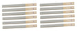 12 pack 3/0 emery sanding sticks for fine metal finishing with wood handles, 11 inch long