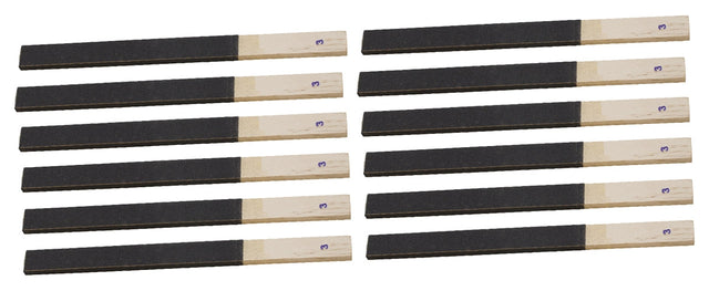 12 pack 11 inch grit 3 emery sanding sticks with wood handles for metal polishing