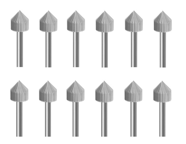 12-Piece Setting Rotary Bur Set made of Swiss-milled Vanadium steel for precision metalworking and jewelry making