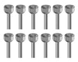 12-Piece Cup Bur Set made of Swiss-milled Vanadium steel, 44.5mm length with 3/32" shanks for dental precision and durability