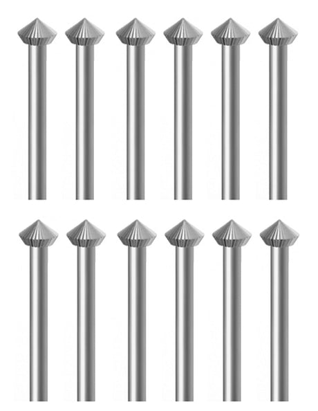 12-piece 45 degree Hart Bur set made of Swiss-milled vanadium steel for precision grinding and carving