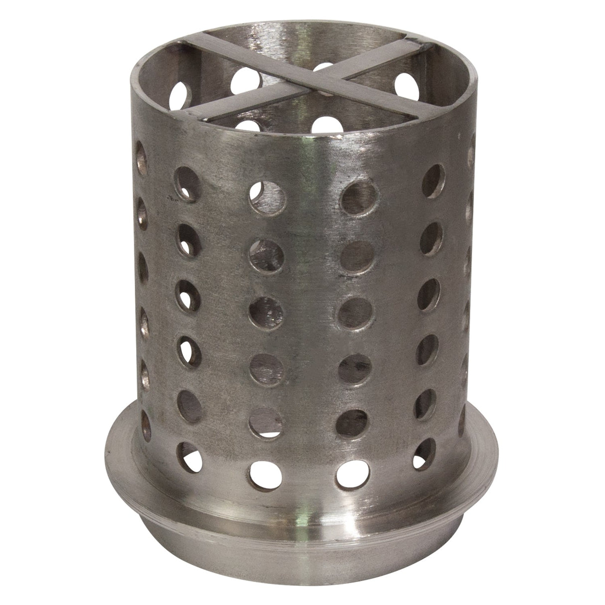 5" x 7" perforated stainless steel casting flask for vacuum-assisted metal casting